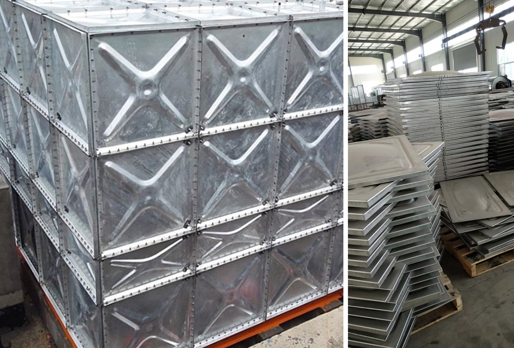 Réservoir d'eau cubique en acier galvanisé à vendre