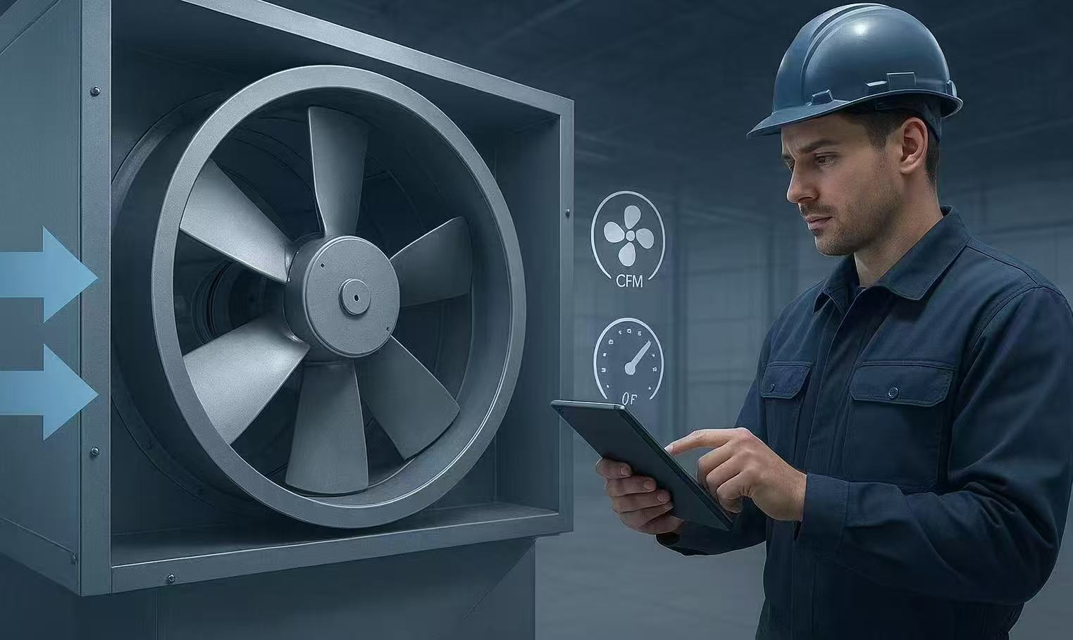 Ventilateur axial pour système de ventilation industrielle