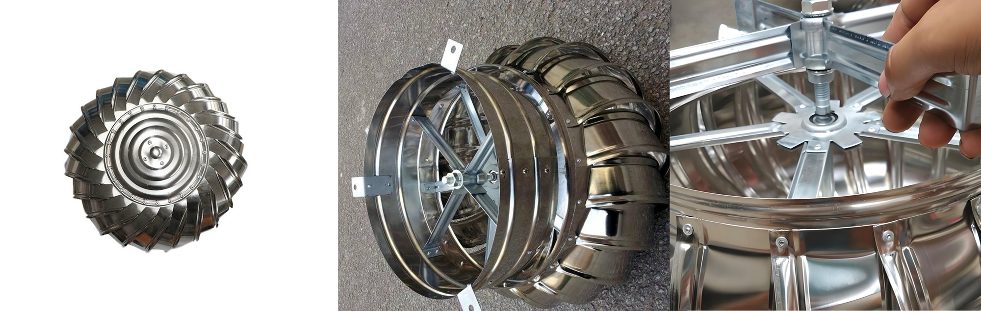 พัดลมสแตนเลสแบบไม่ใช้ไฟฟ้า